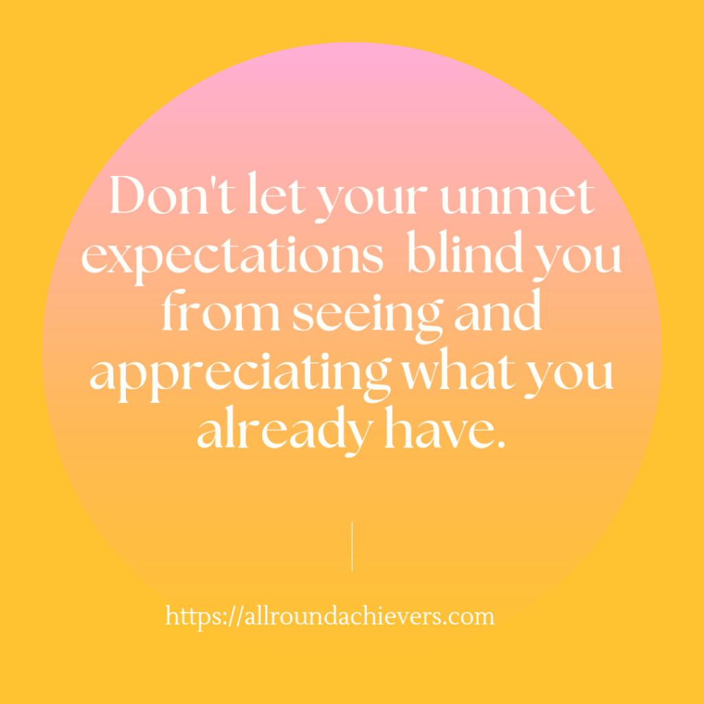Replace your expectations for appreciation