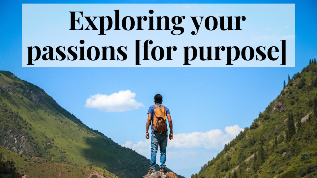 Exploring your passions [for purpose]