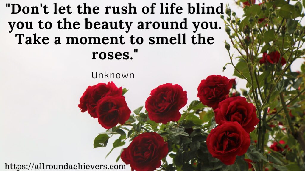 Pause to smell the roses
